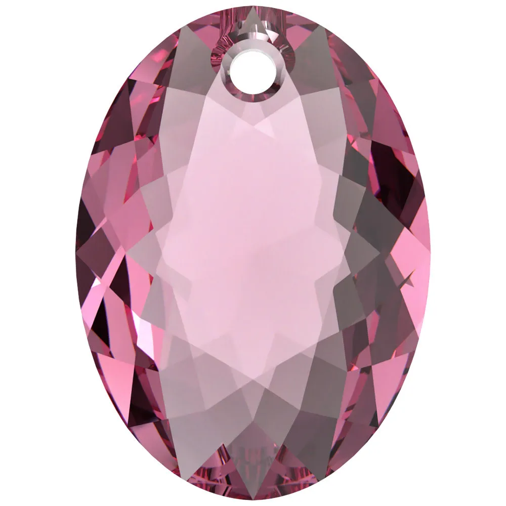 PRESTIGE Crystal, #6438 Elliptic Cut Pendant 9mm, Rose (1 Piece)