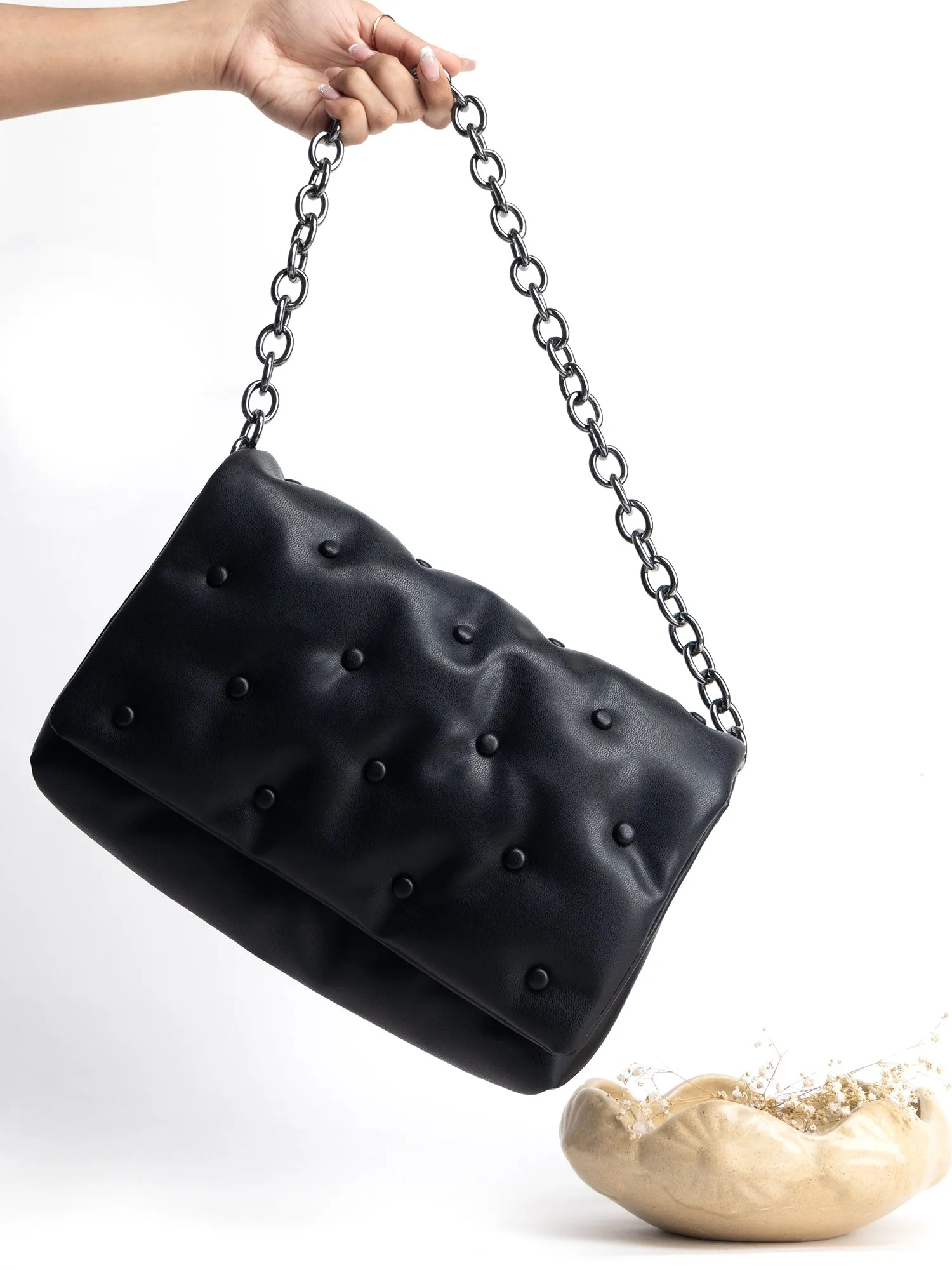 Puffy Solid Handbag