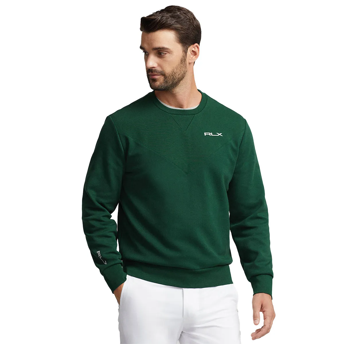 Ralph Lauren Logo Double-Knit Pullover Golf Sweater