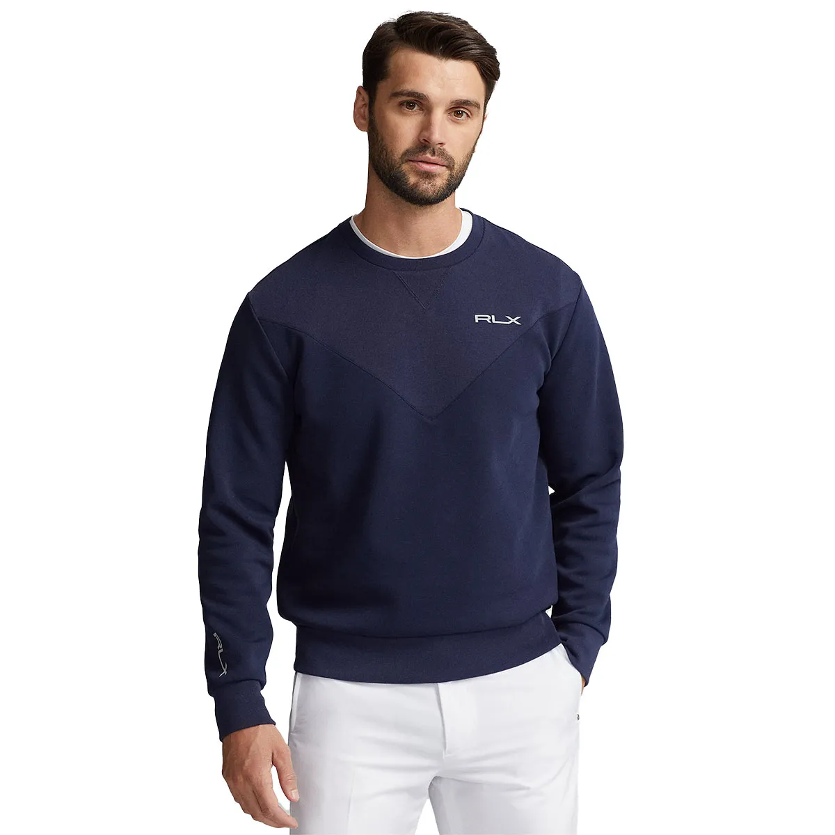 Ralph Lauren Logo Double-Knit Pullover Golf Sweater