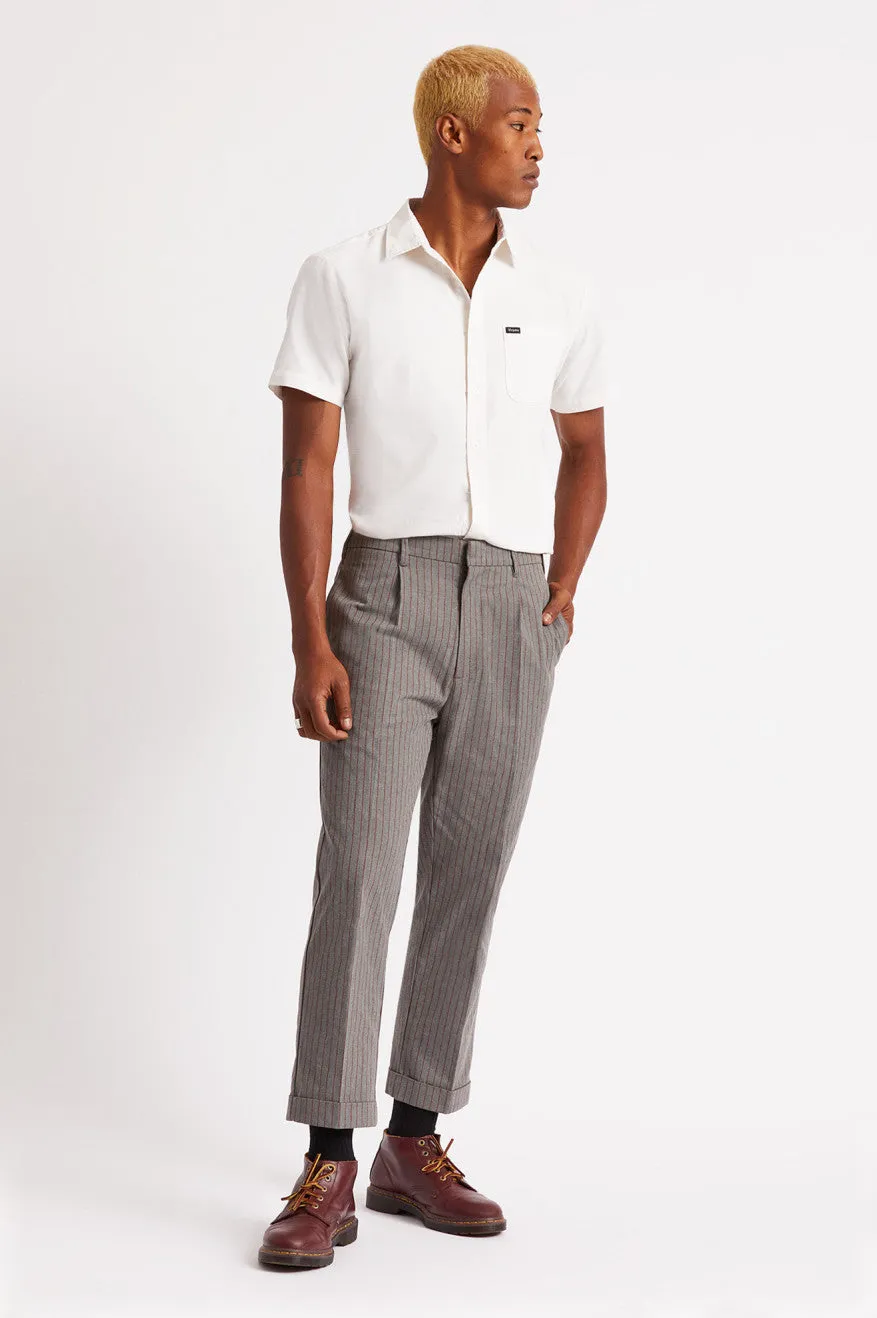 Regent Trouser Pant - Heather Grey/Dark Brick Stripe