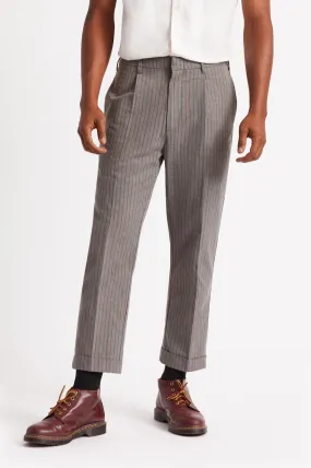 Regent Trouser Pant - Heather Grey/Dark Brick Stripe