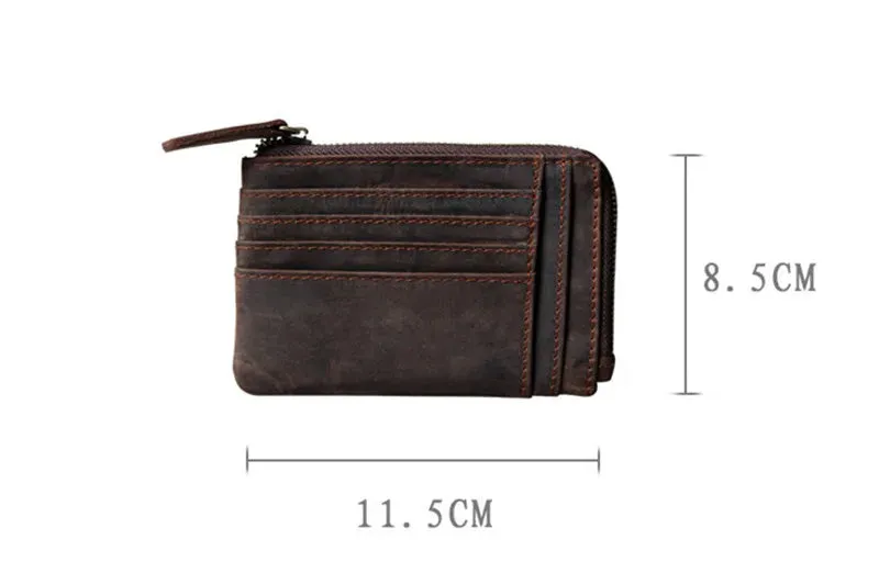 Retro Genuine Cowhide Leather Multi-card Holder Wallet for Men and Women