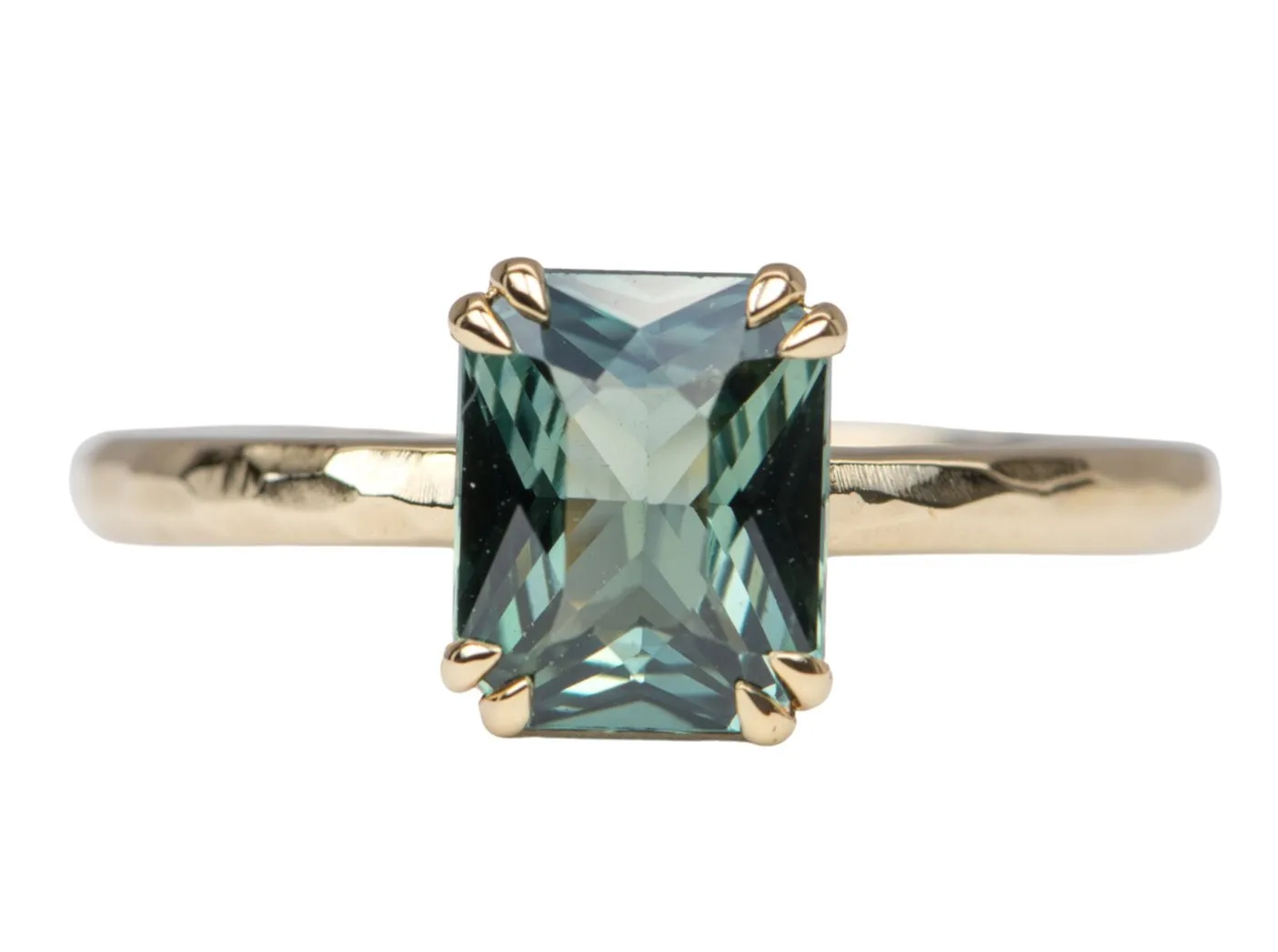 Ring Style - Double Prong Solitaire Low Basket Setting for Regular Cut Center Stone R6076C