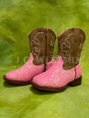 Roper 3377 Toddlers Glitter Sparkle Western Boots Pink