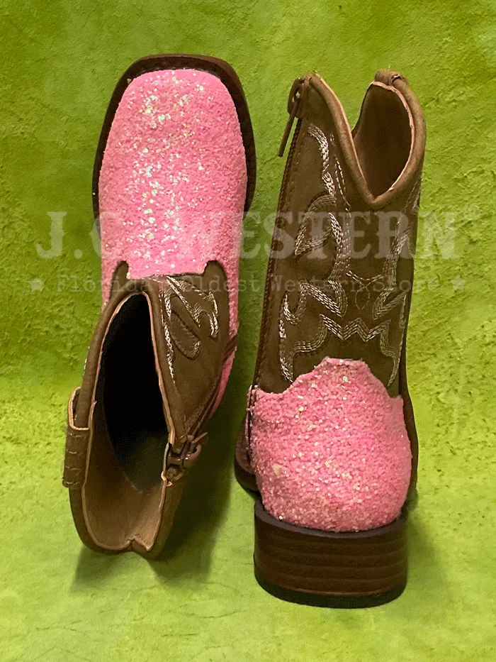 Roper 3377 Toddlers Glitter Sparkle Western Boots Pink