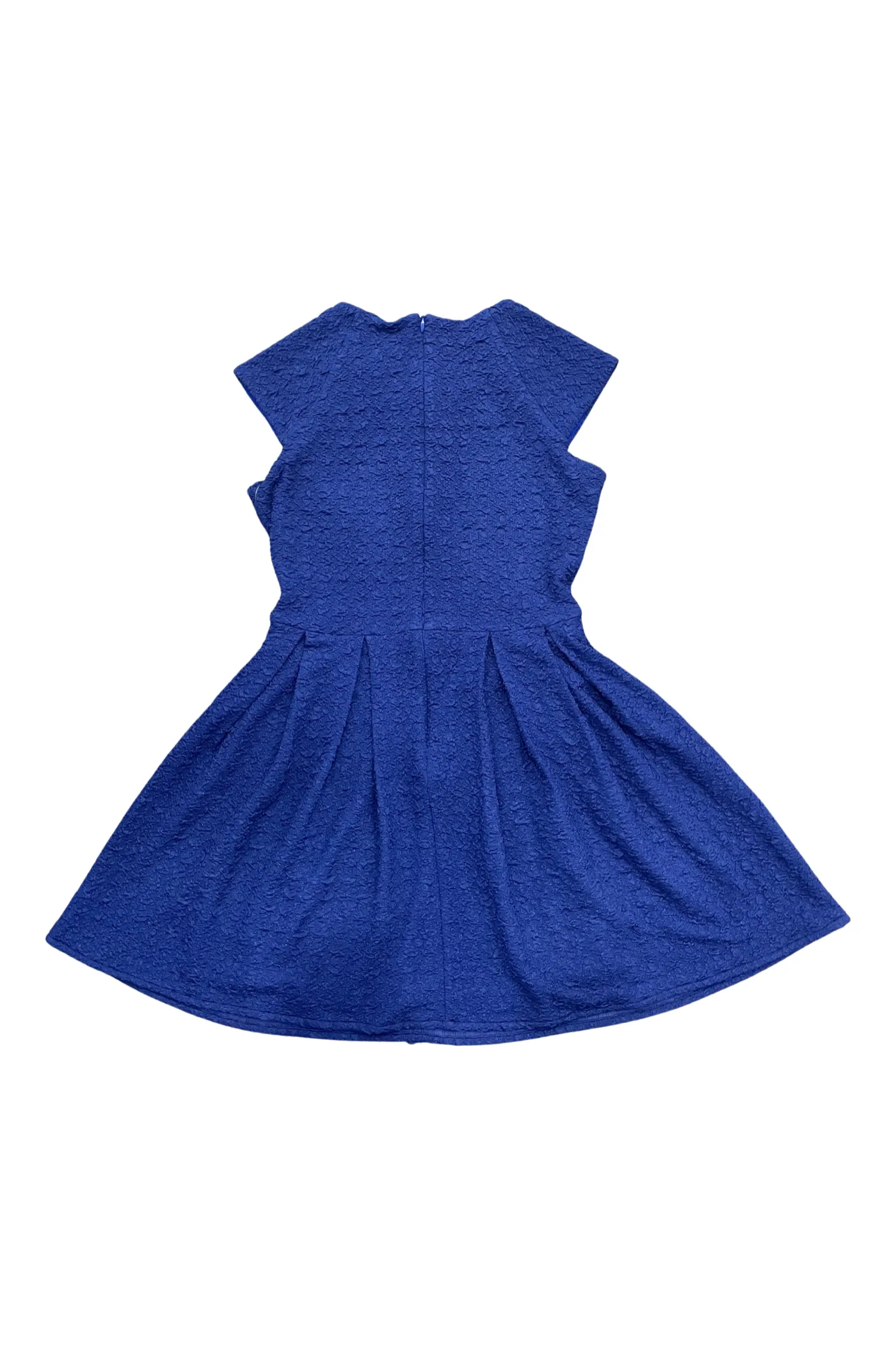 Royal Blue Cap Sleeve Pleated Dress