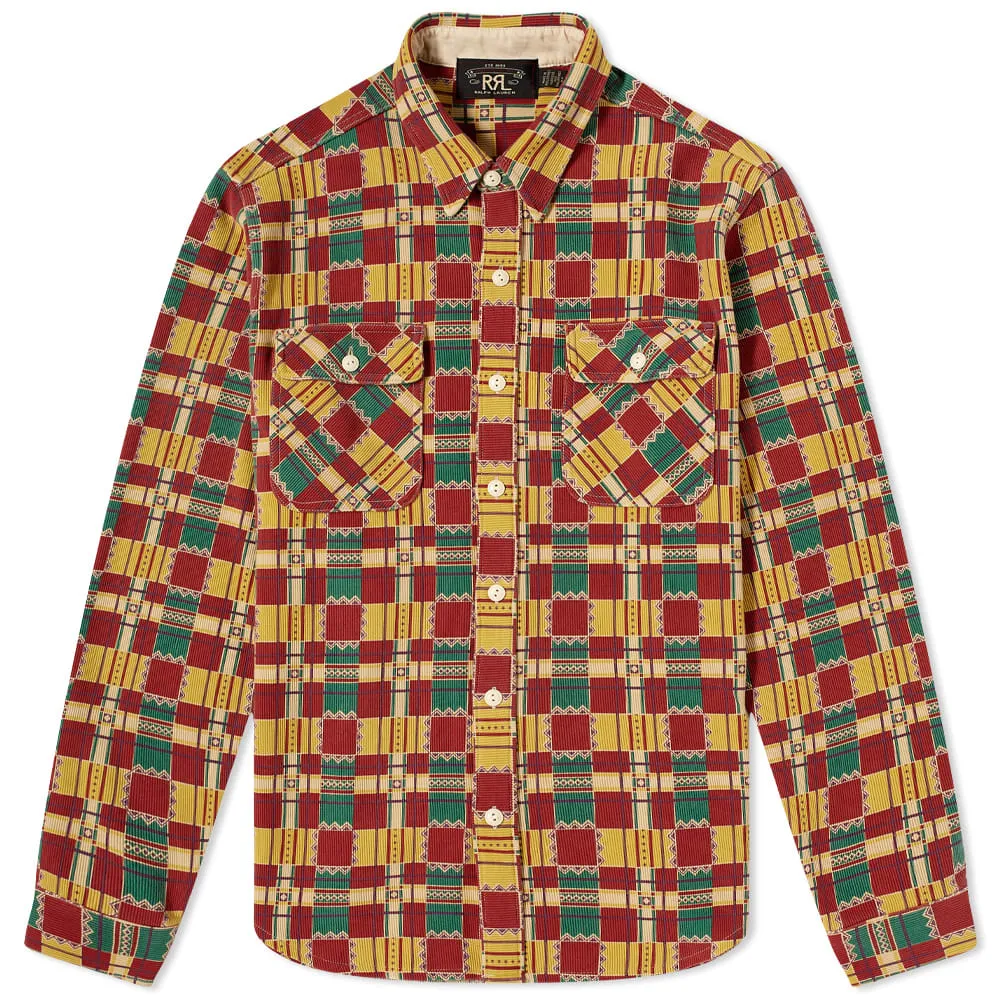 RRL Navajo Matlock Work ShirtRed & Teal Multi