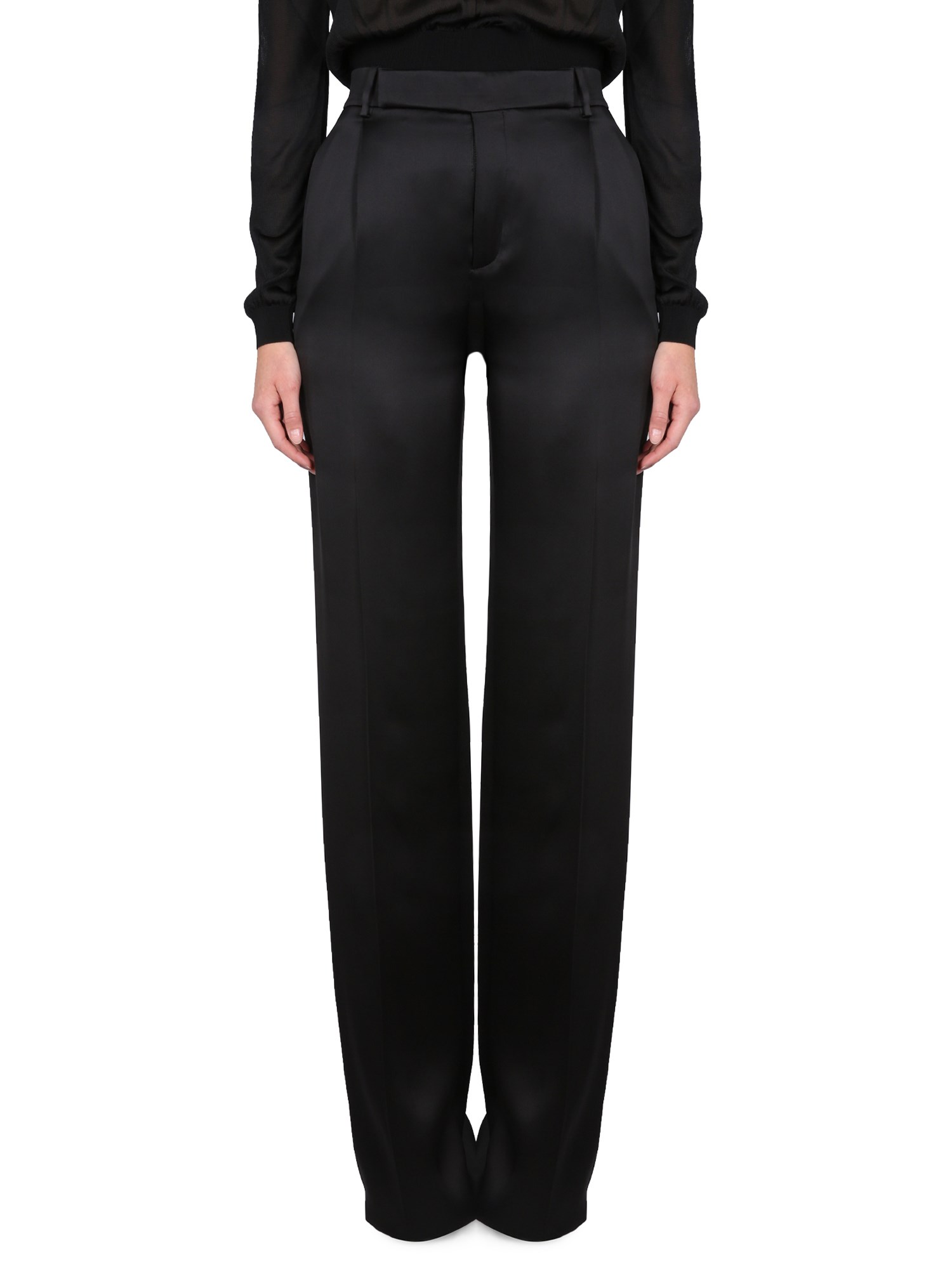 SAINT LAURENT    SATIN FLARED PANTS