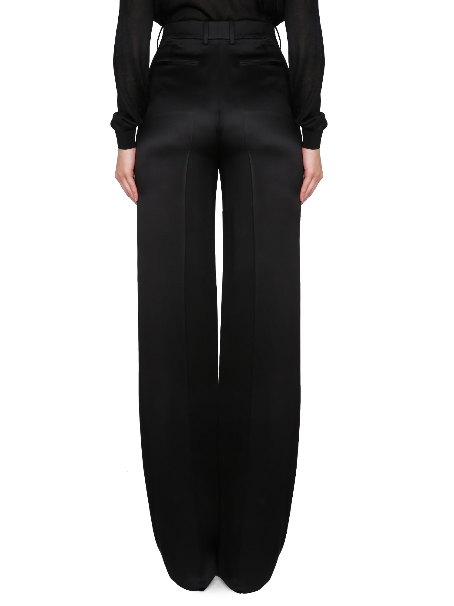 SAINT LAURENT    SATIN FLARED PANTS