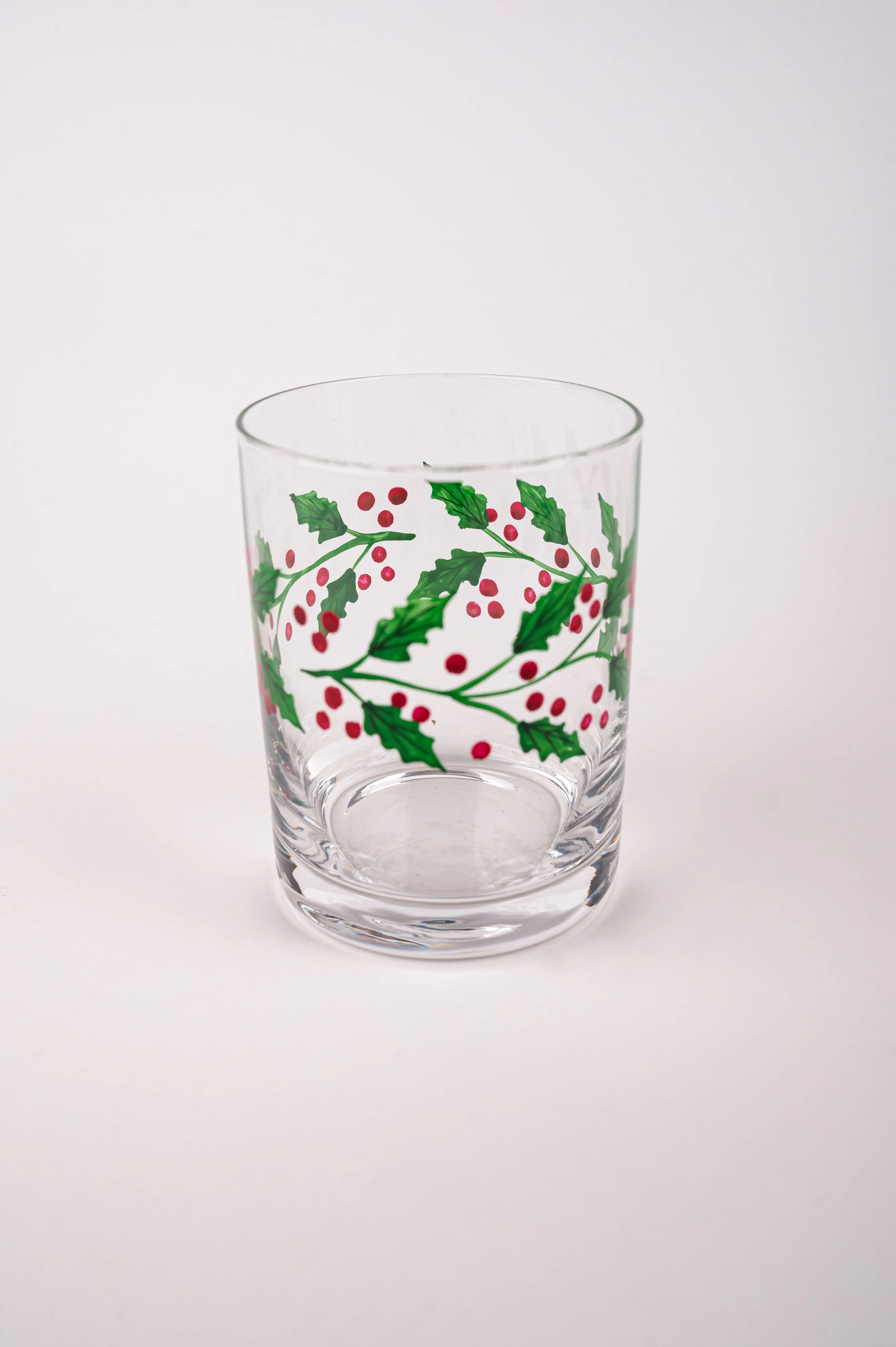 Set Of 4 Christmas Holly DOF Glasses