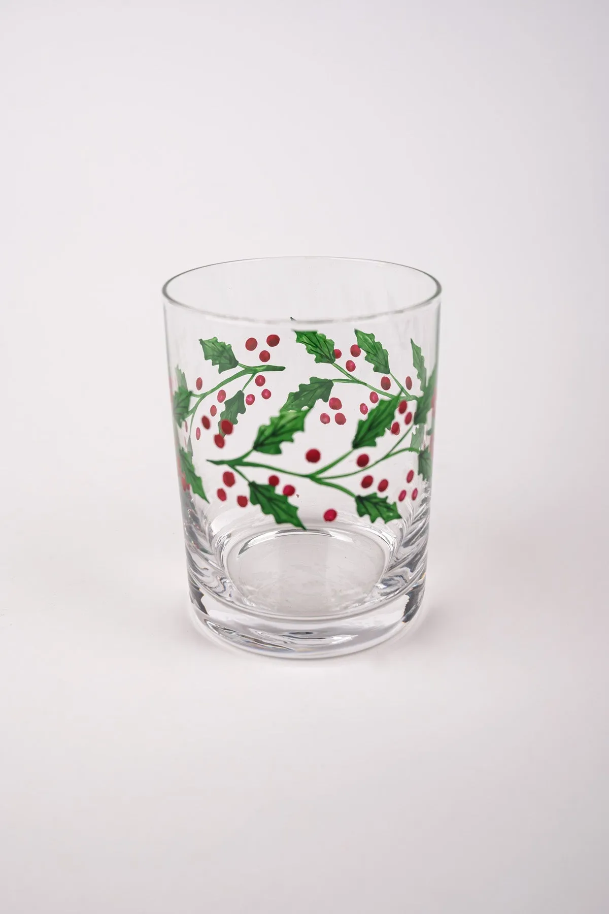 Set Of 4 Christmas Holly DOF Glasses