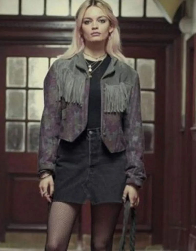 Sex Education Emma Mackey Fringe Jacket - Maeve Wiley Leather Blazer