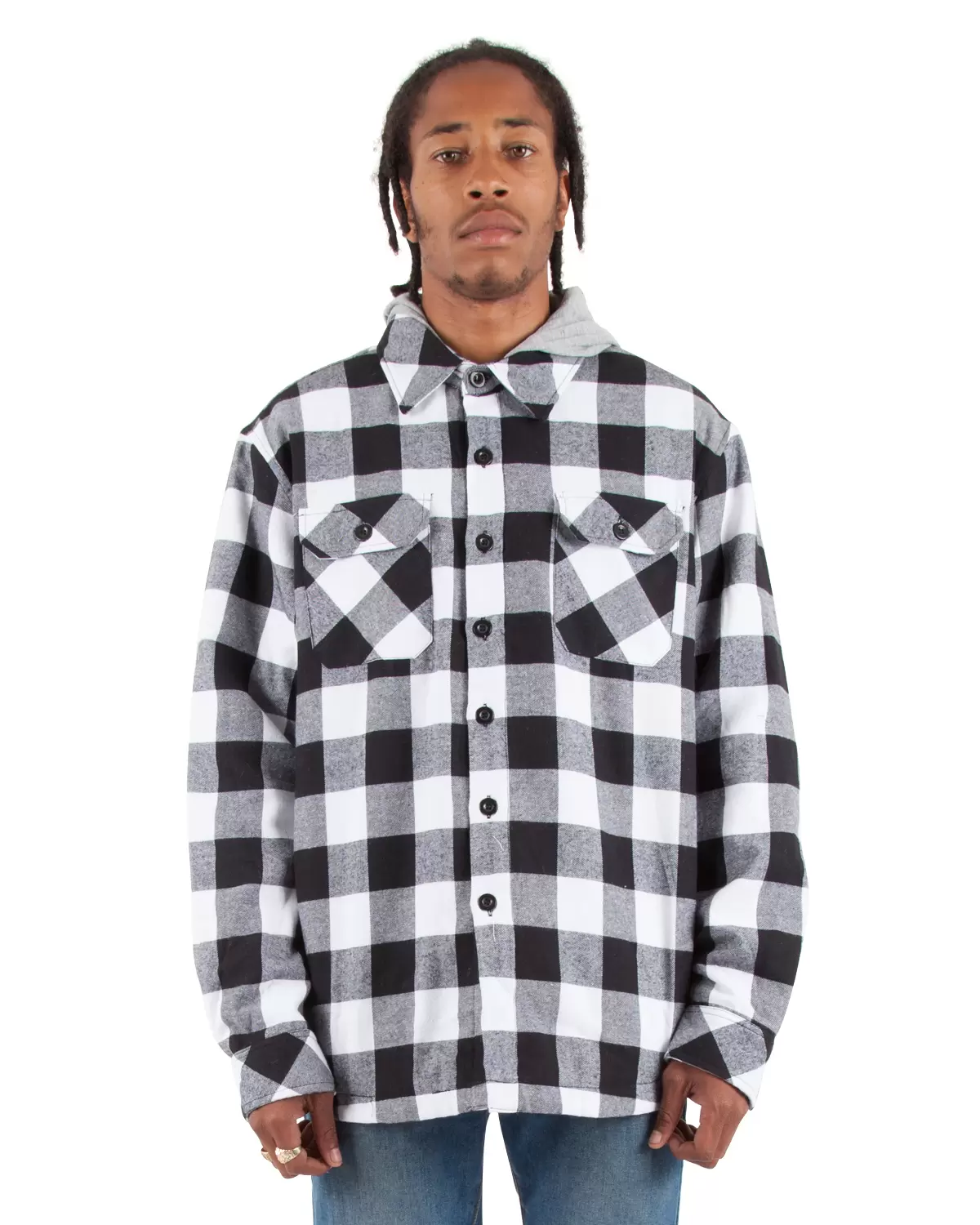 Shaka Wear SHFJ Adult Hooded Flannel Jacket SKU: SHFJ