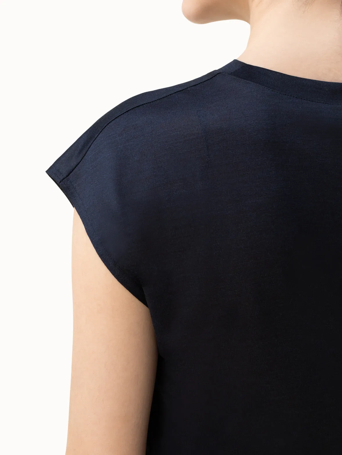 Silk Jersey Cap Sleeve Tee