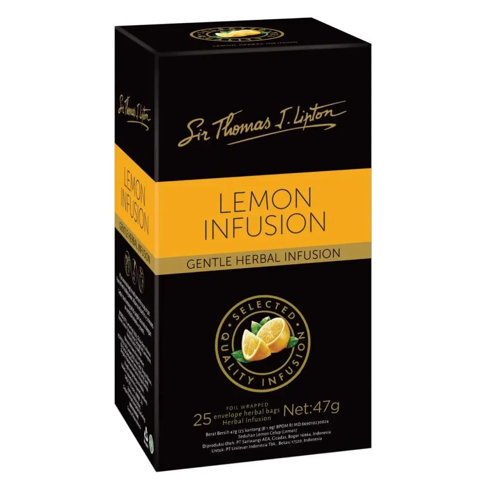 Sir Thomas Lipton Teabags Lemon Infusion Tea 25 Bags Pack 6