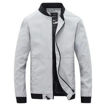 Solid Color Zipper Jackets Jaqueta Masculina Men's Casual Slim Fit Large Size Veste Homme Jackets Coats SM6