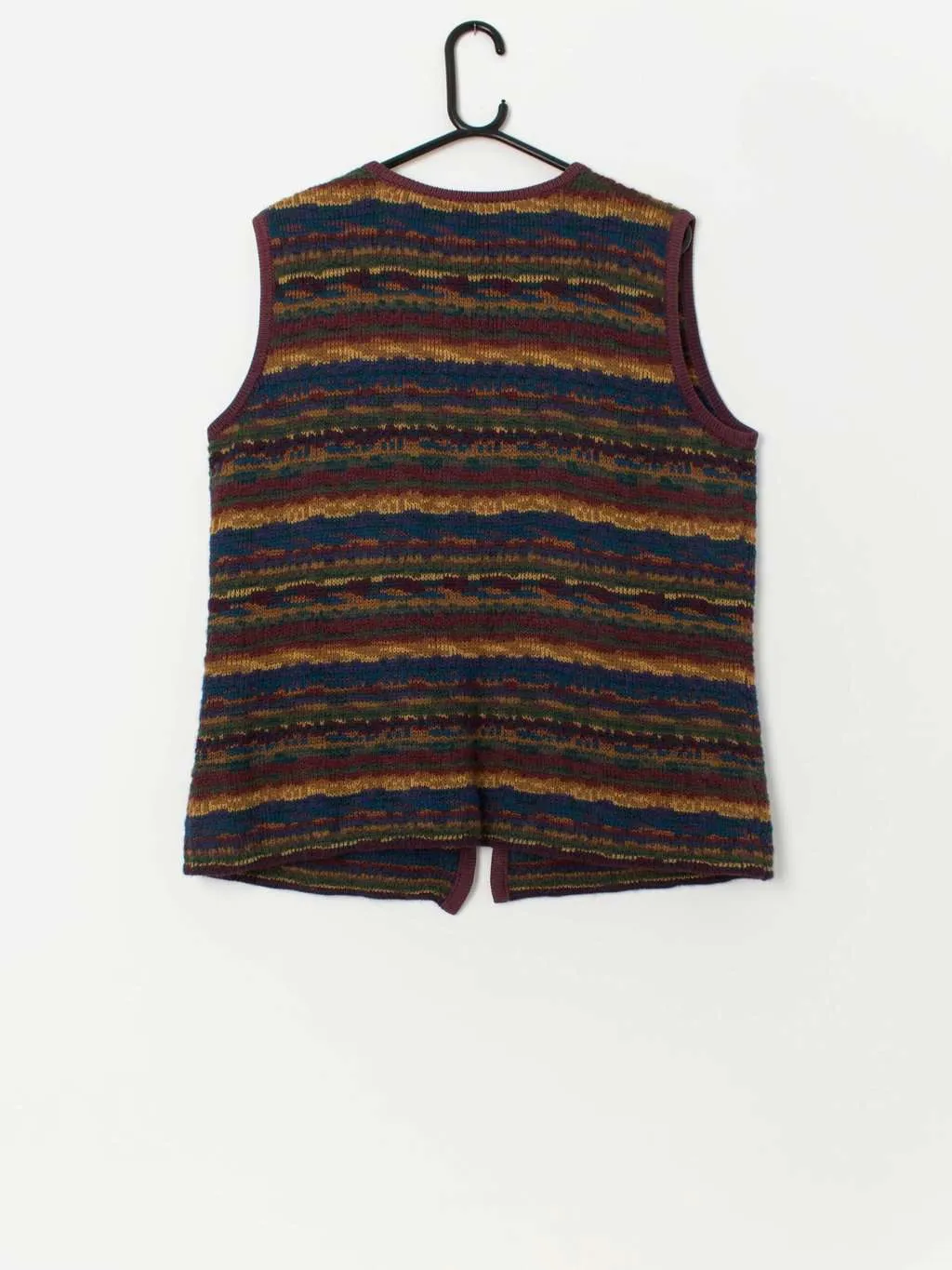 Spirit of the Andes alpaca cotton vest with striped pattern – Medium