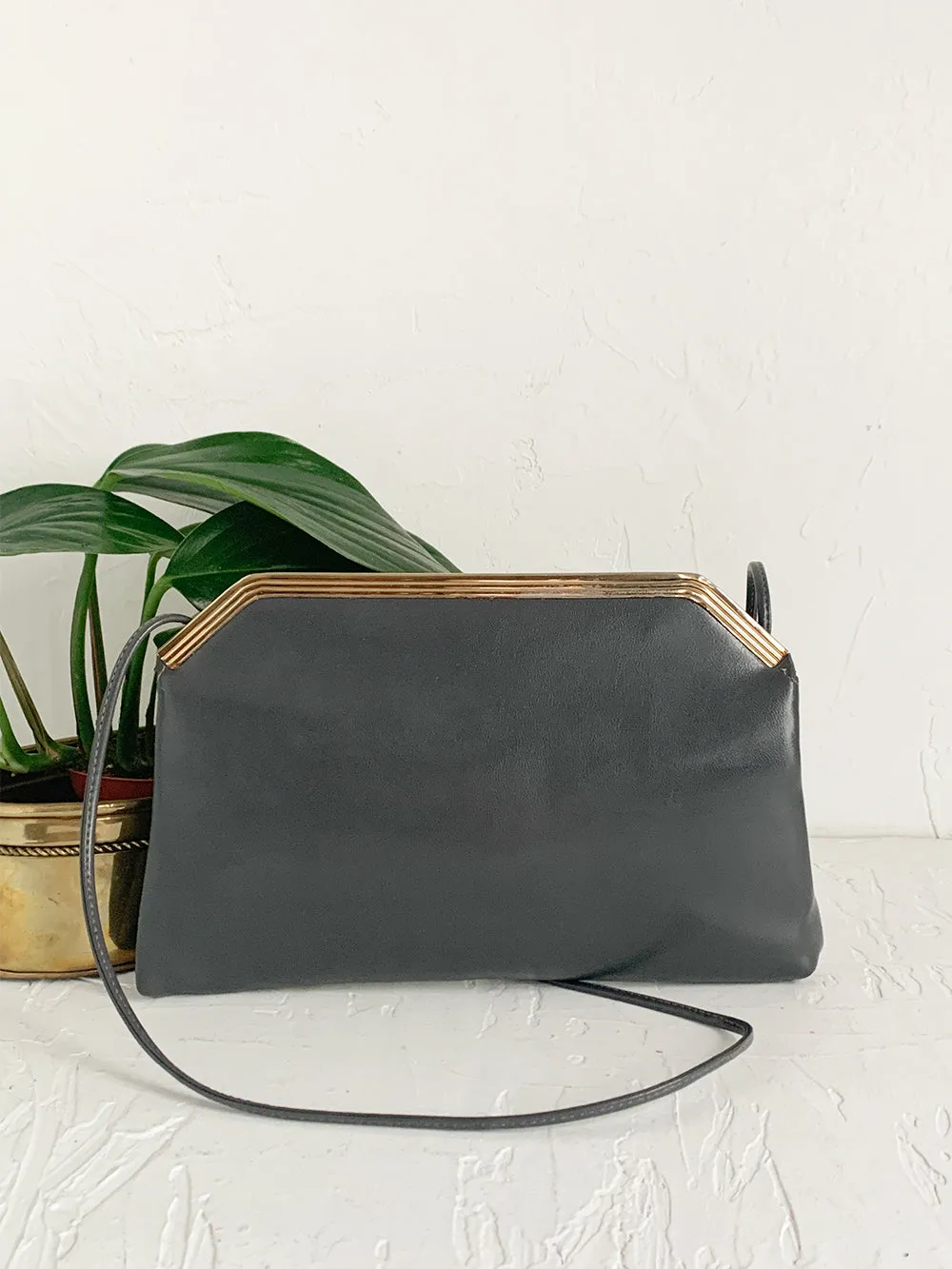 Steel Grey Leather CB Purse