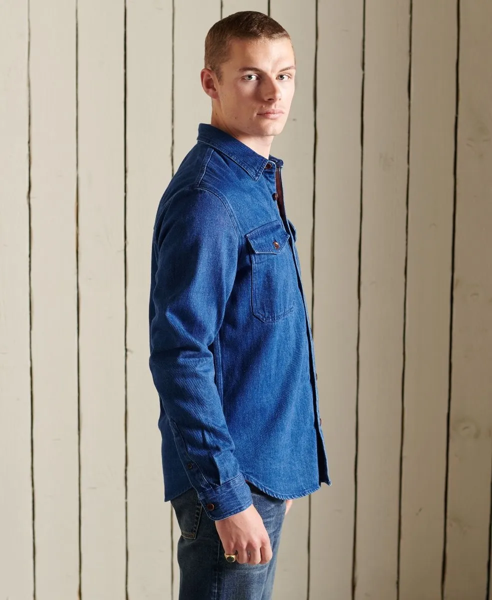 Superdry Work Denim Shirt Mid Blue