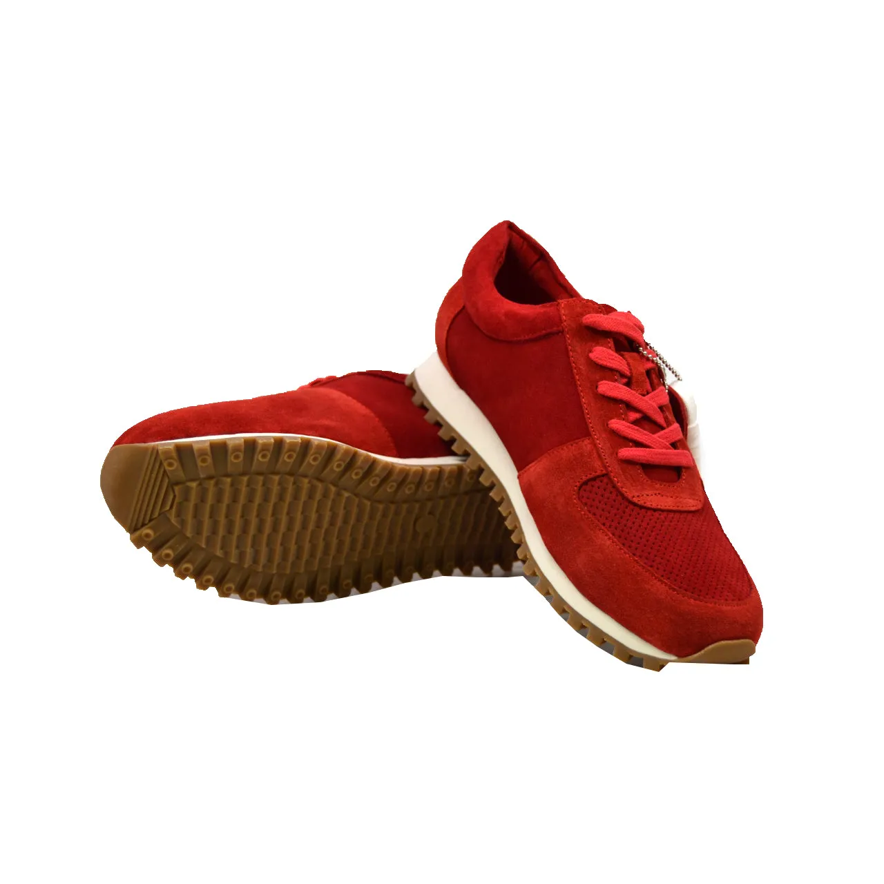 Surry Red Suede Sneaker - Handcrafted British Collection for Everyday Luxury