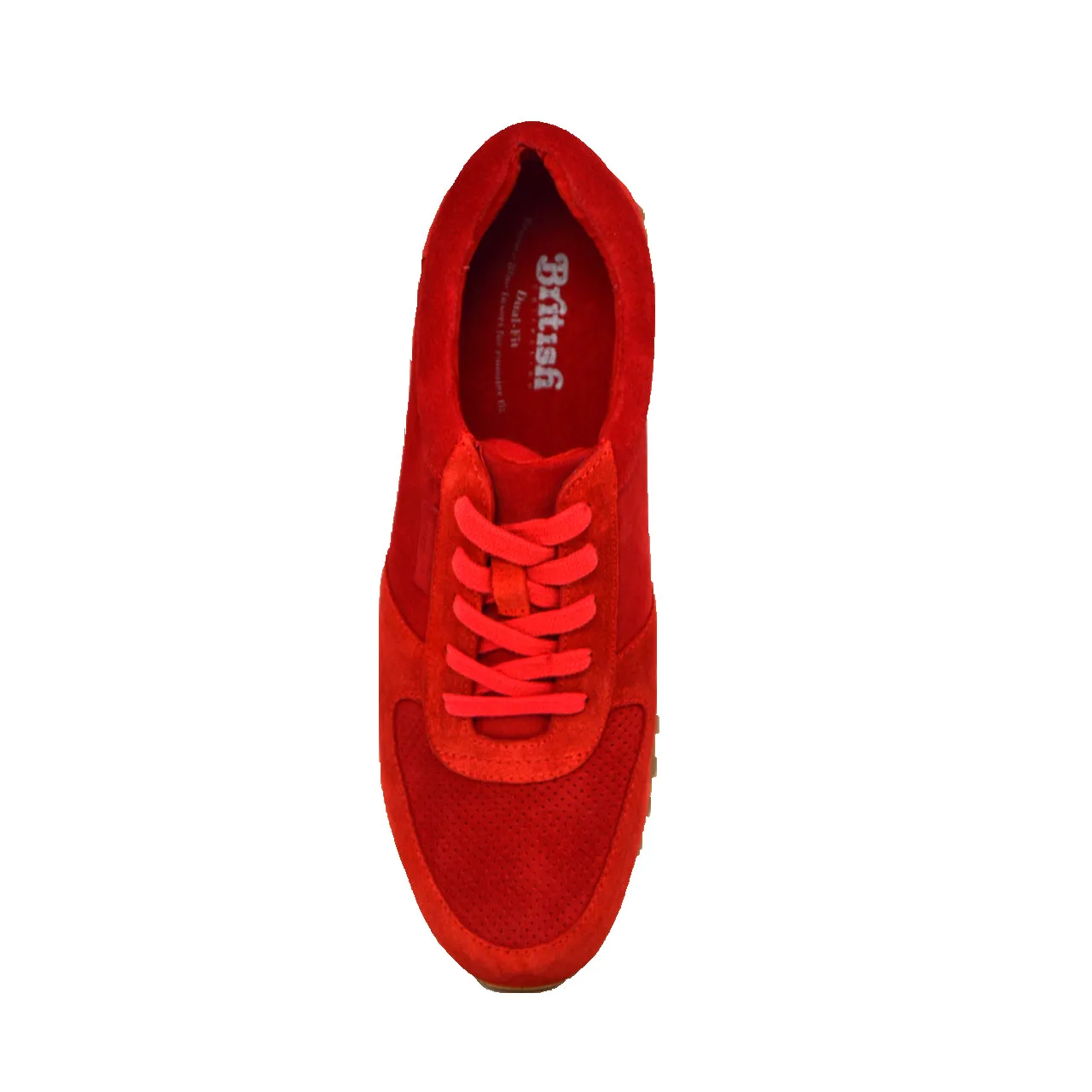 Surry Red Suede Sneaker - Handcrafted British Collection for Everyday Luxury