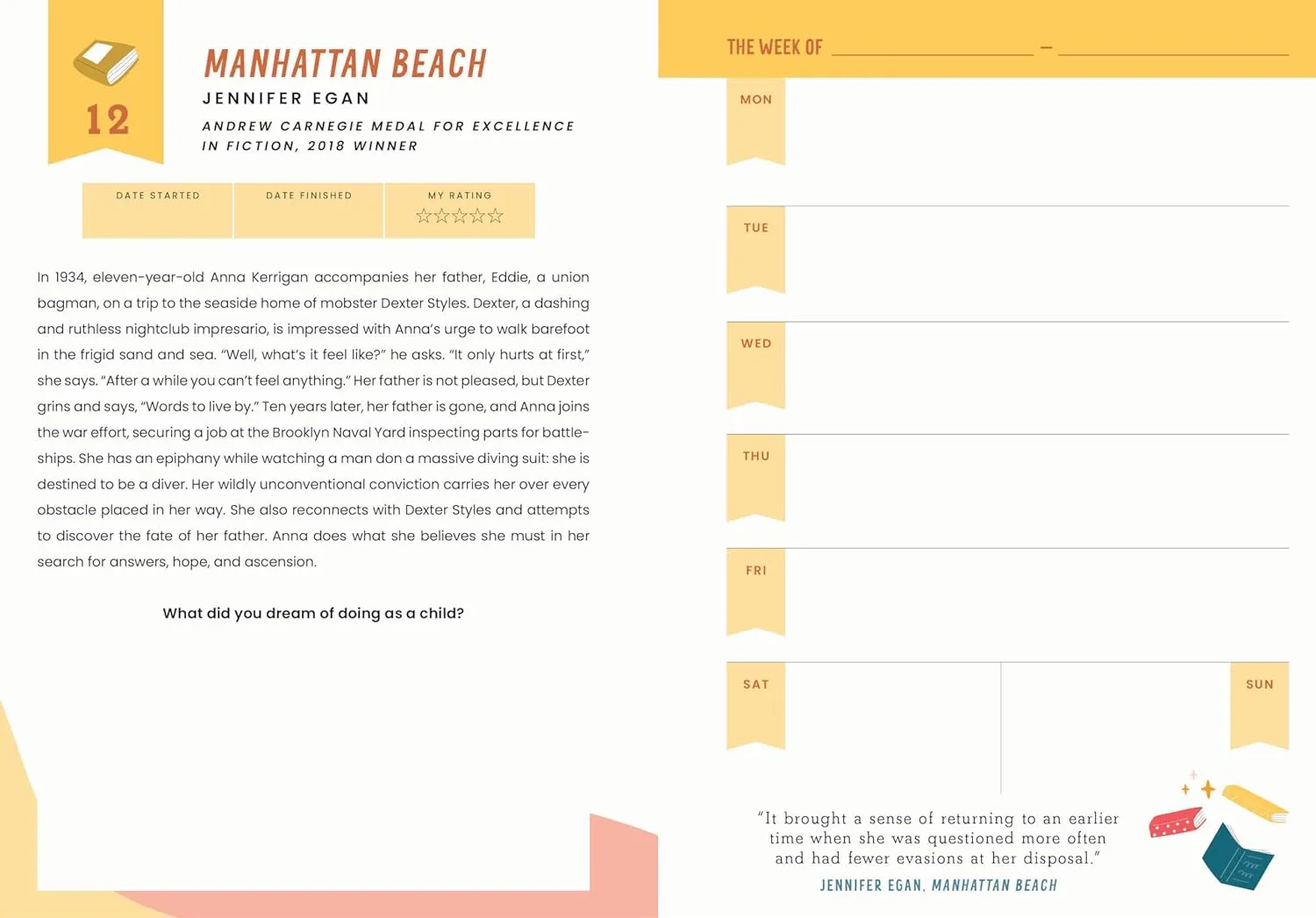 The American Library Association Recommended Reads and Undated Planner