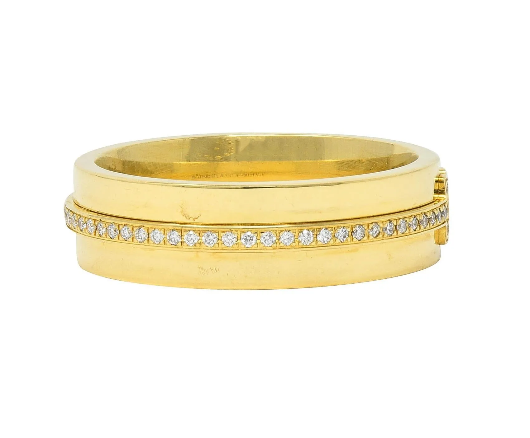 Tiffany & Co. Contemporary Diamond 18 Karat Yellow Gold T Collection Wide Band Ring