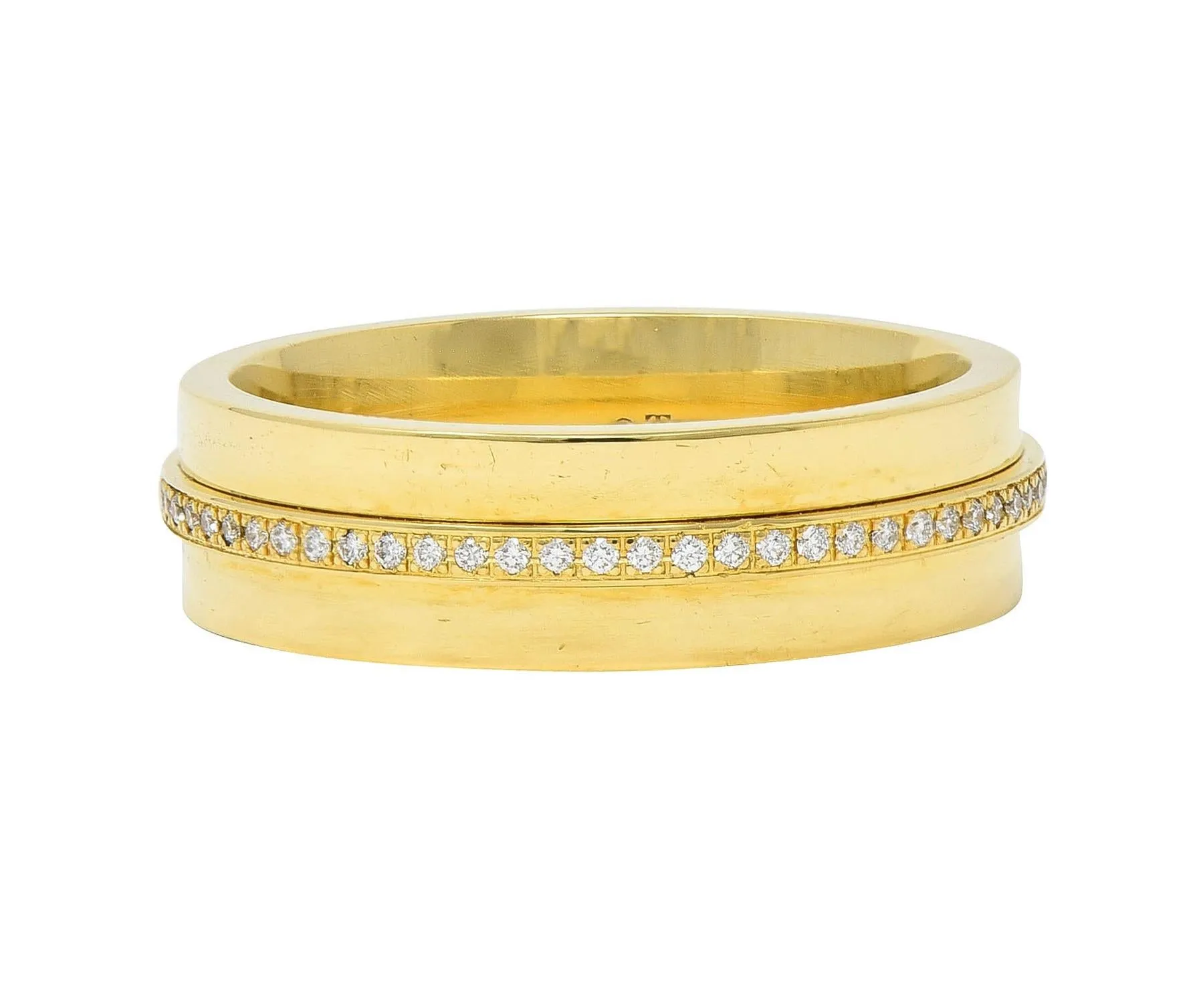 Tiffany & Co. Contemporary Diamond 18 Karat Yellow Gold T Collection Wide Band Ring