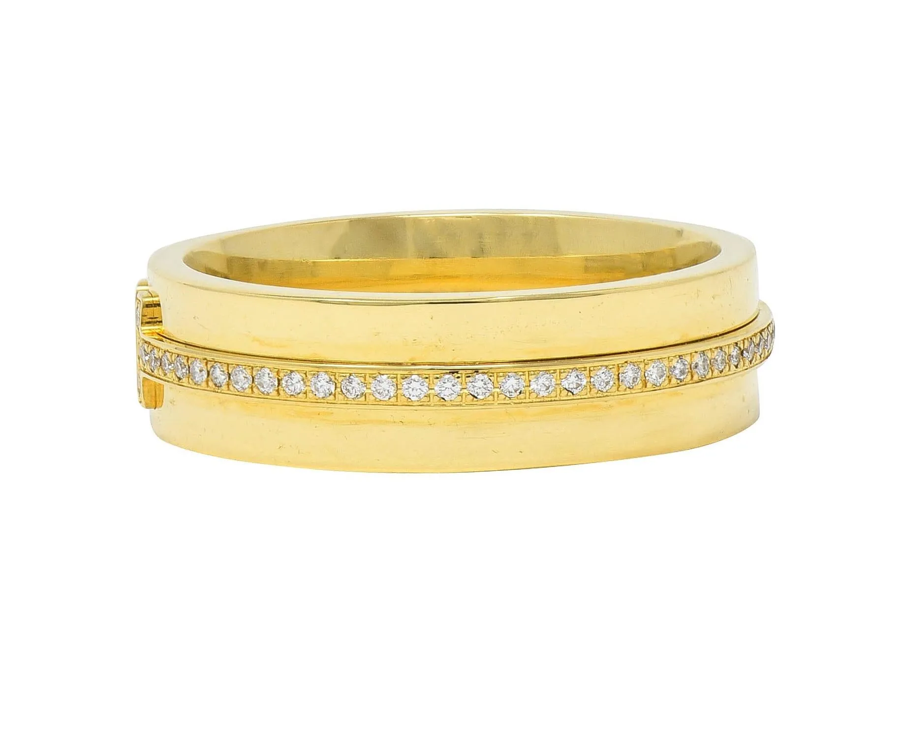 Tiffany & Co. Contemporary Diamond 18 Karat Yellow Gold T Collection Wide Band Ring