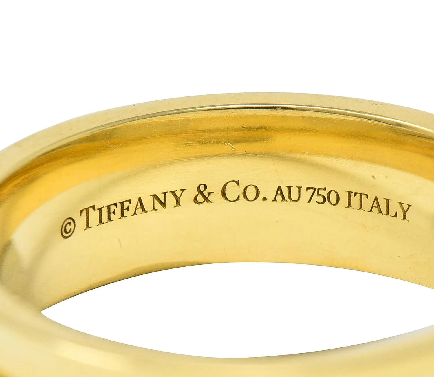 Tiffany & Co. Contemporary Diamond 18 Karat Yellow Gold T Collection Wide Band Ring