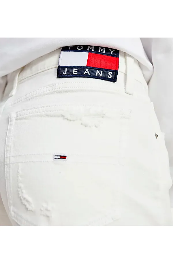 Tommy Hilfiger Women Denim Flag Logo Shorts White