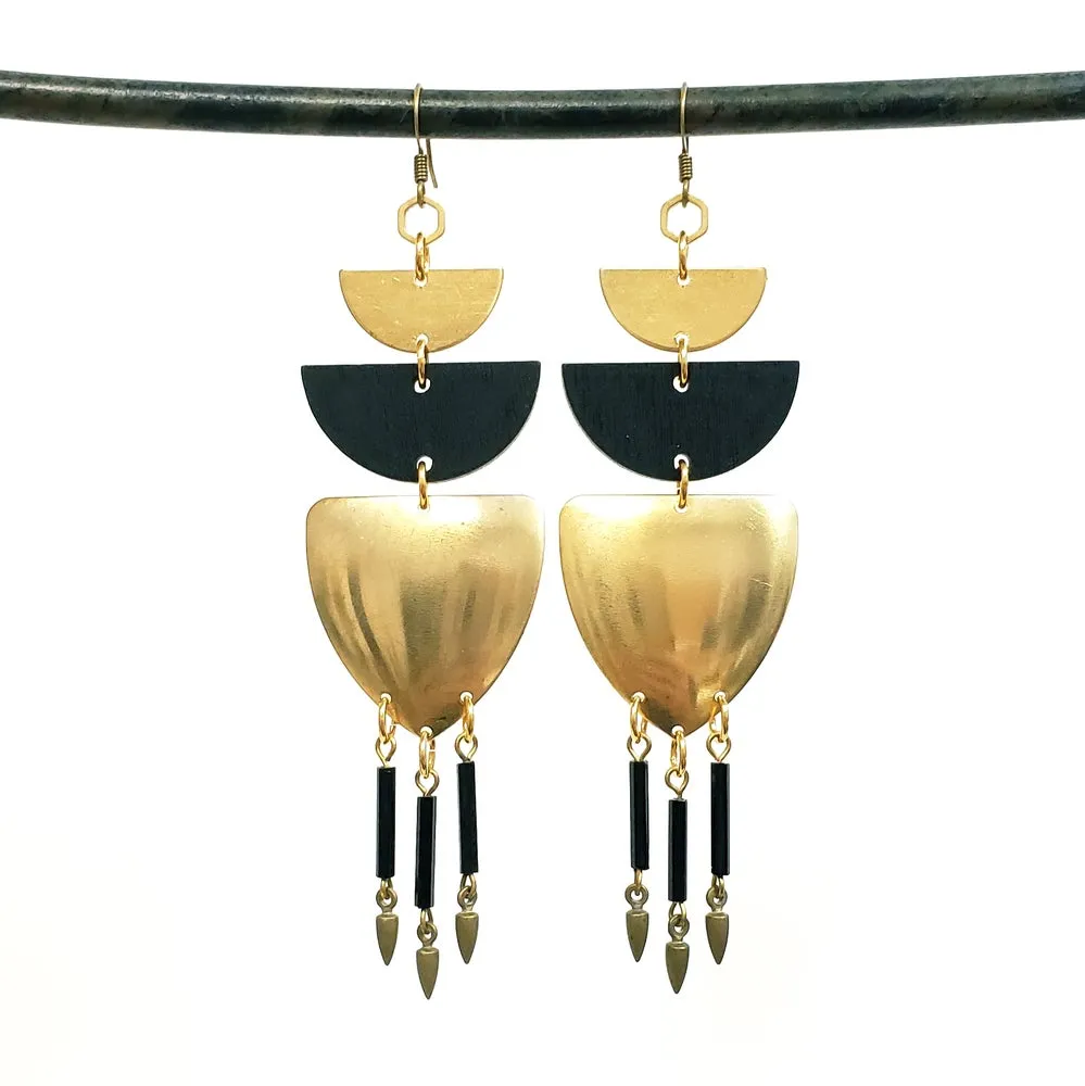 Totem fringe duster earrings