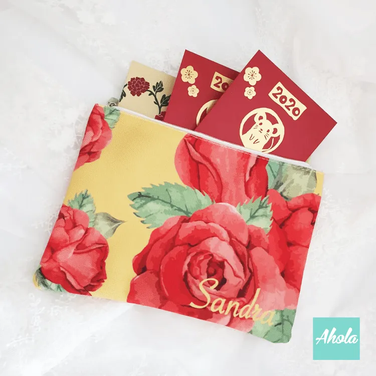 【Trendy Big Flowers】Pouch Bag 時尚大花圖案小袋