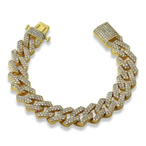 Turkish Cuban 14MM Wide CZ Bling Bling Bracelet