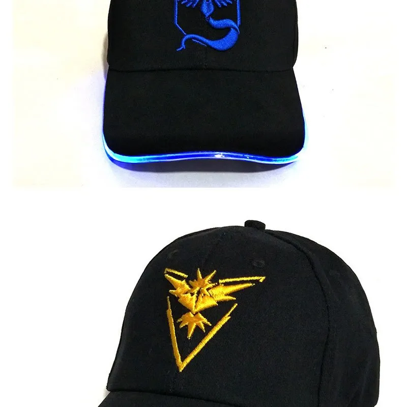 Unisex Light Instinct Pokemon Glow In The Dark LED Fitted Baseball Cap