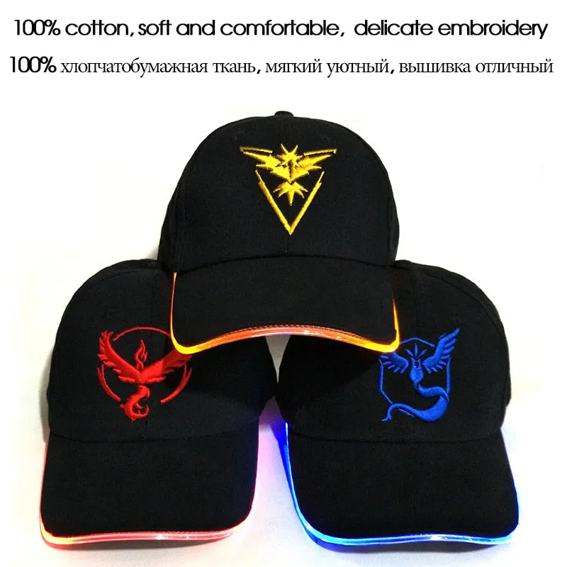 Unisex Light Instinct Pokemon Glow In The Dark LED Fitted Baseball Cap