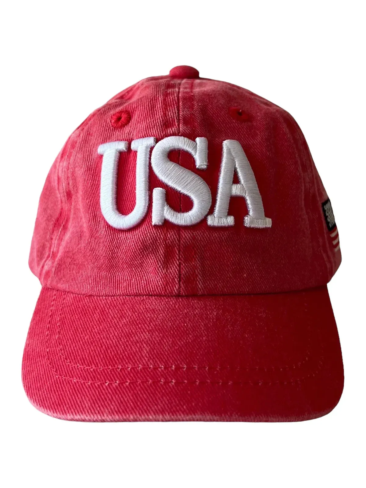 USA Kids Baseball Hat | Vintage Red