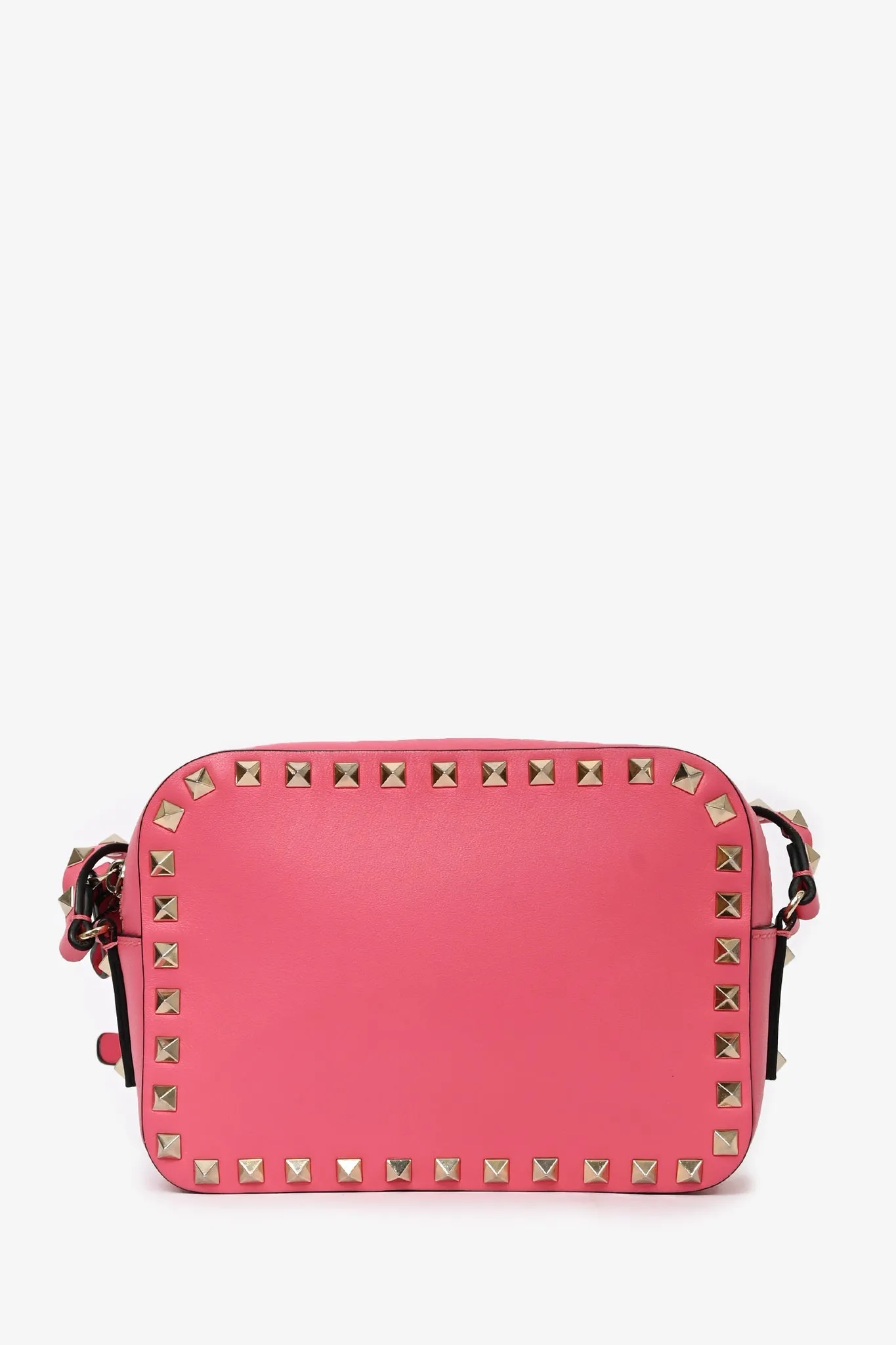 Valentino Pink Smooth Leather Rockstud Camera Bag