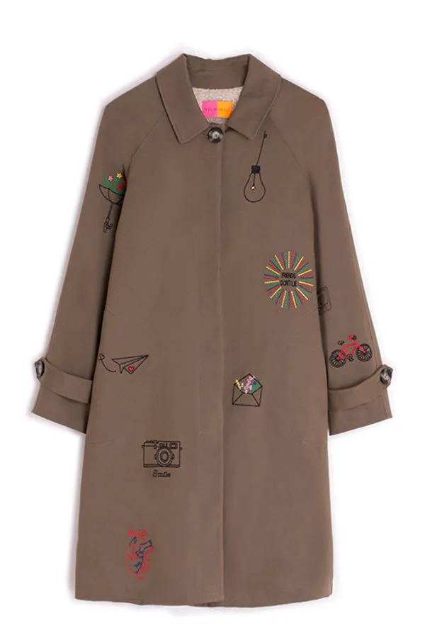 Vilagallo BERENICE EMBROIDERED TRENCH COAT