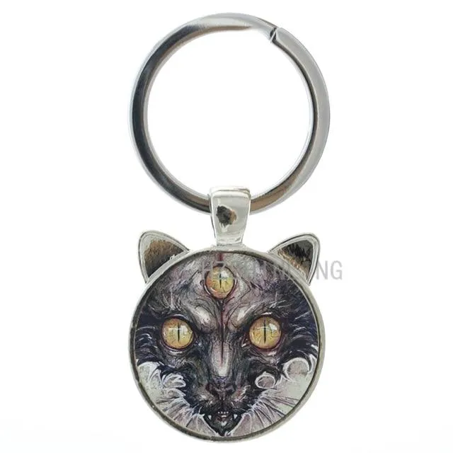 Vintage Cartoon Cuddly Wide-eyed Flashing Animal Pendant Keychain