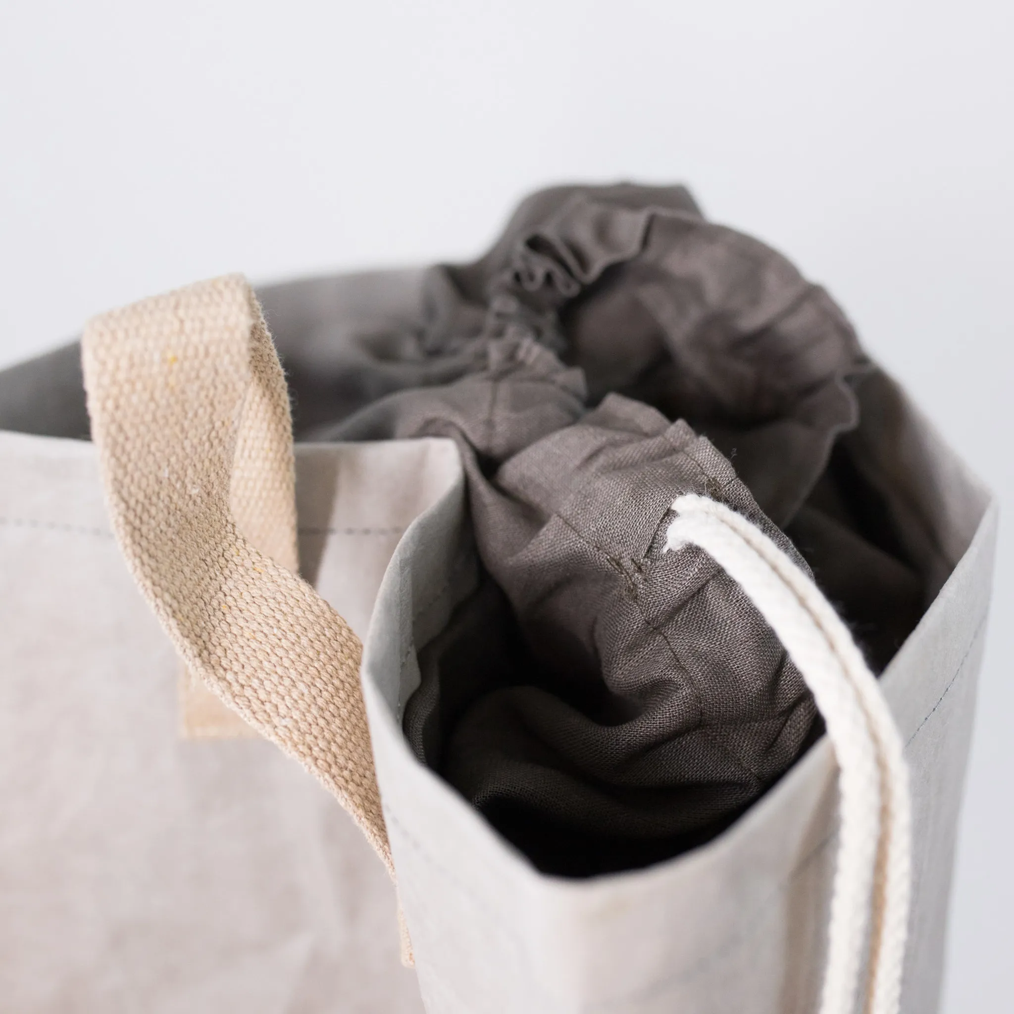 Washable Paper Lapo Laundry Bag in Grey