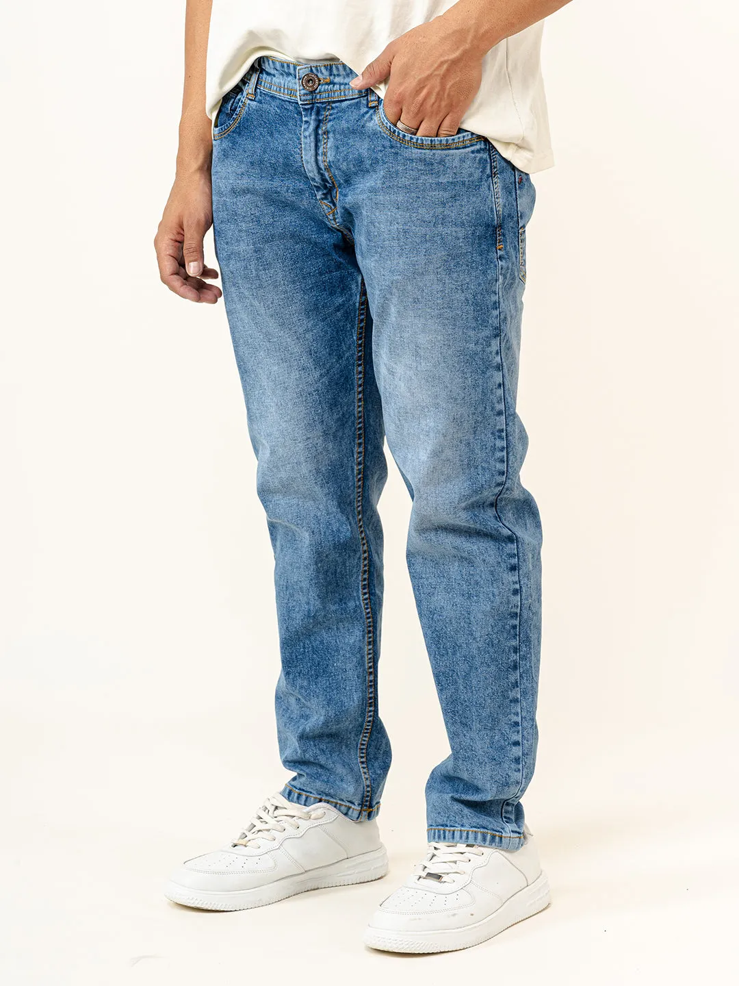 Washed Denim Men's Jeans