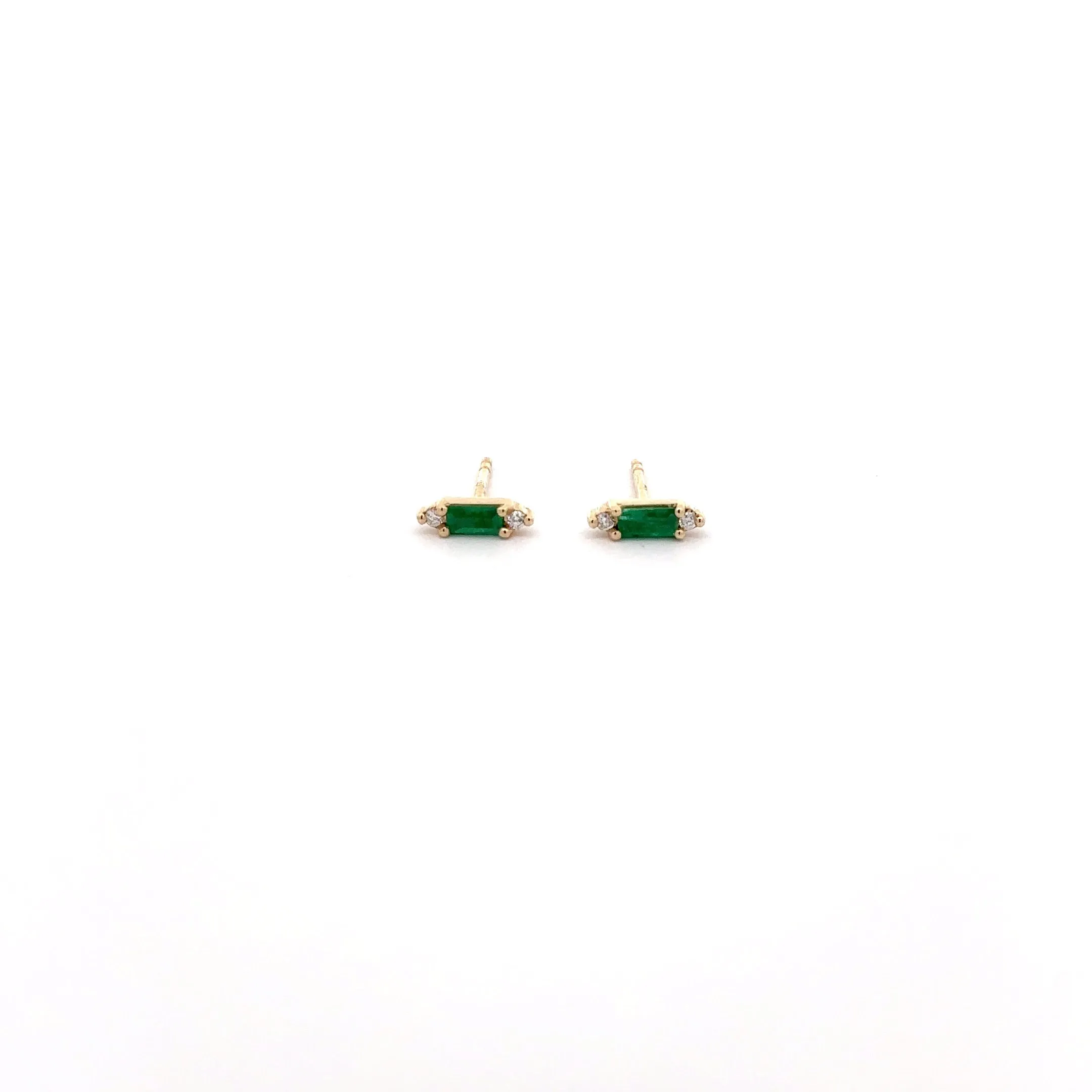 WD1219 14kt Emerald Studs with Diamond Detail