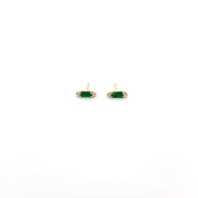 WD1219 14kt Emerald Studs with Diamond Detail