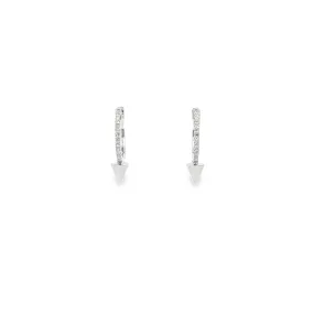 WD717 14kt pave Diamond with spike detail huggie hoops