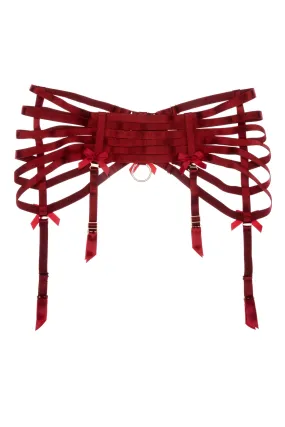 Webbed Suspender Belt Burnt Red