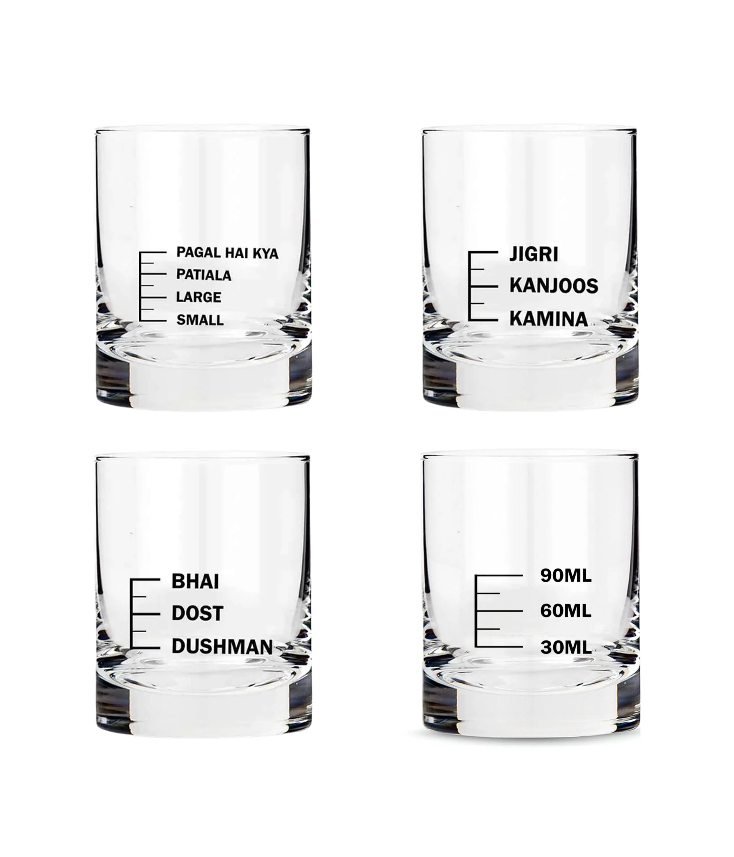 Whiskey Glasses Set Of 4 -  Anniversary Birthday Gift for Husband Bf - Funny Bar Gifts