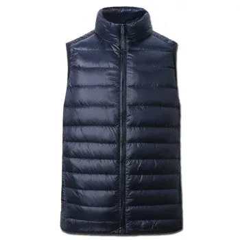 White Duck Down Vest Waistcoats Jackets Jaqueta Masculina Men's Casual Slim Fit Zipper Jackets Coats Hombre SM6