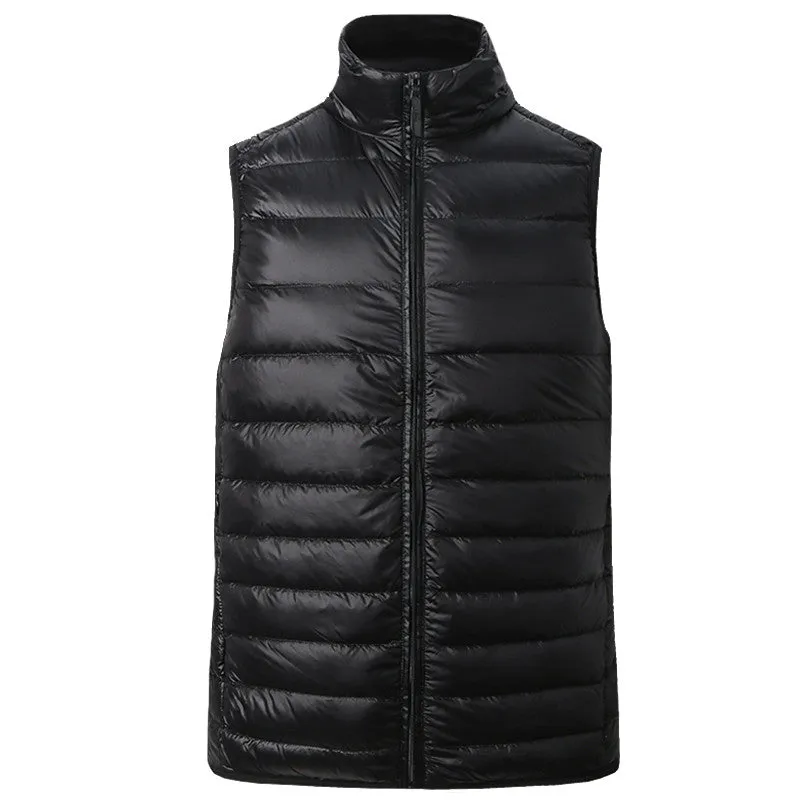 White Duck Down Vest Waistcoats Jackets Jaqueta Masculina Men's Casual Slim Fit Zipper Jackets Coats Hombre SM6